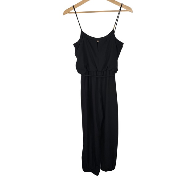 Way-In Jumpsuit Black Sleeveless Drawstring Casual‎ Romper Women's Size Small - Picture 1 of 9